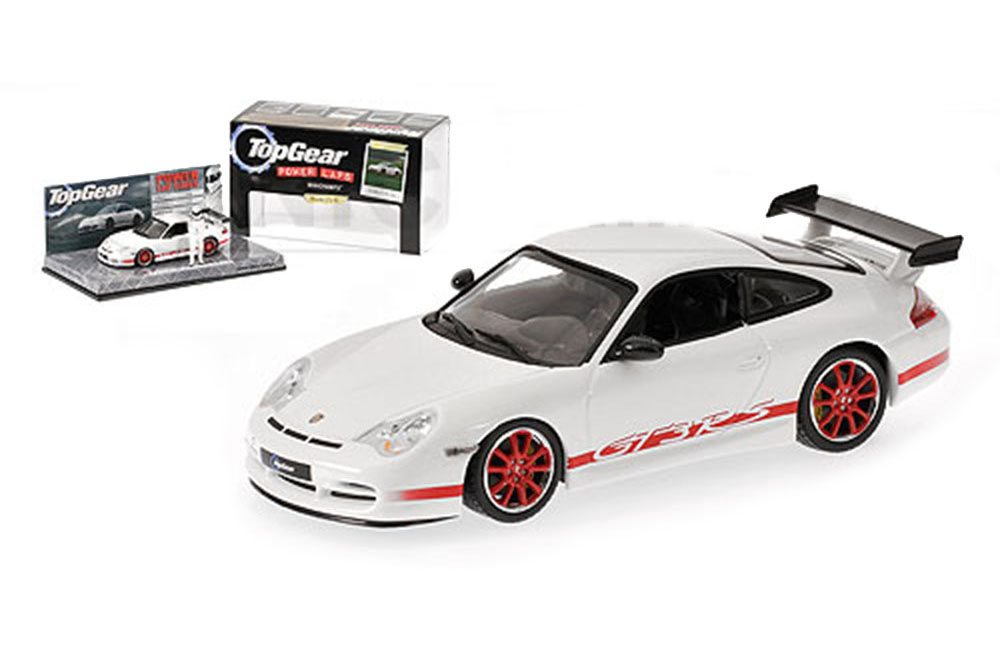 PORSCHE 911 GT3 RS 2007 WHITE/RED STRIPE TOP GEAR L.E. 2009 PCS.