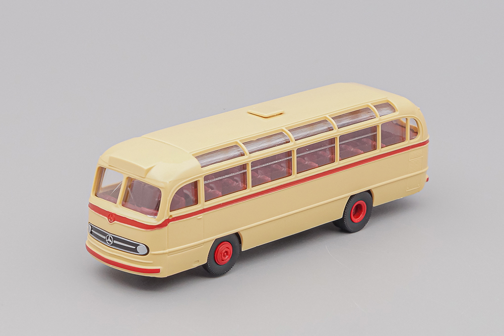 MERCEDES-BENZ O 321 H REISEBUS, BEIGE / RED (ДЛИНА МОДЕЛИ 3-5 СМ)