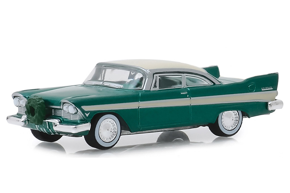 PLYMOUTH BELVEDERE WITH WREATH ACCESSORY 1957 GREEN (ДЛИНА МОДЕЛИ 6-10 СМ)