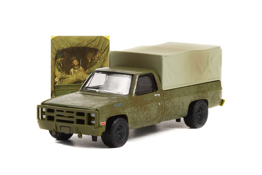 CHEVROLET M1008 WITH CARGO COVER U.S. ARMY 1984 (ДЛИНА МОДЕЛИ 6-10 СМ)