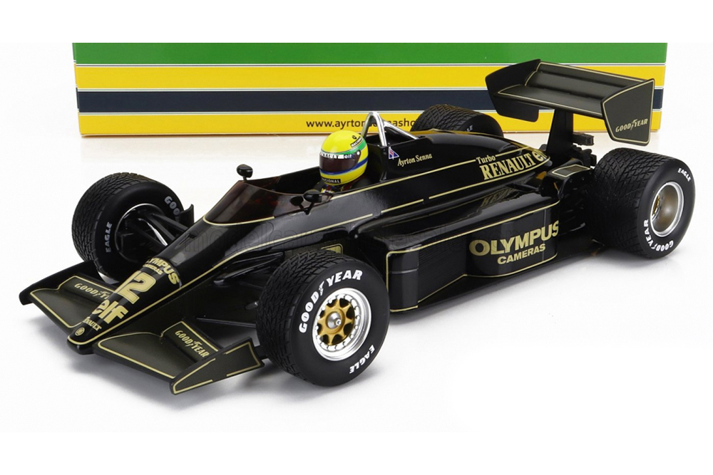 LOTUS RENAULT 97T A.SENNA GP PORTUGAL 1985 WINNER FIRST WIN #12 W.RAIN TYRES
