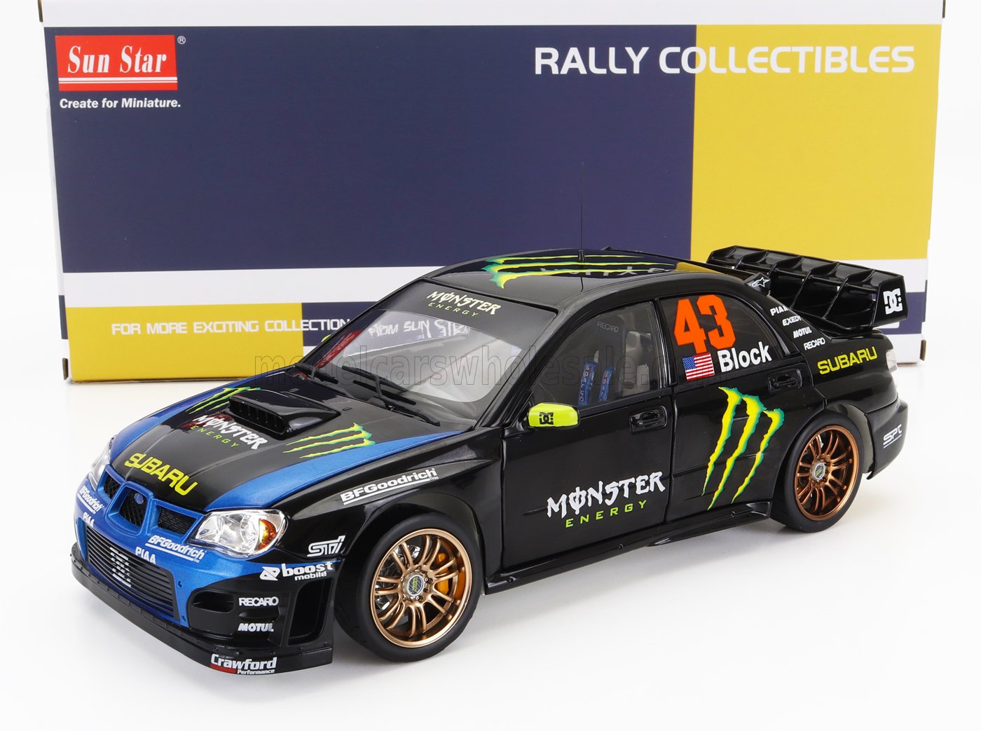 SUBARU IMPREZA WRC06 MONSTER #43 BASE RALLY GYMKANA 2008 KEN BLOCK, DARK BLUE BLACK