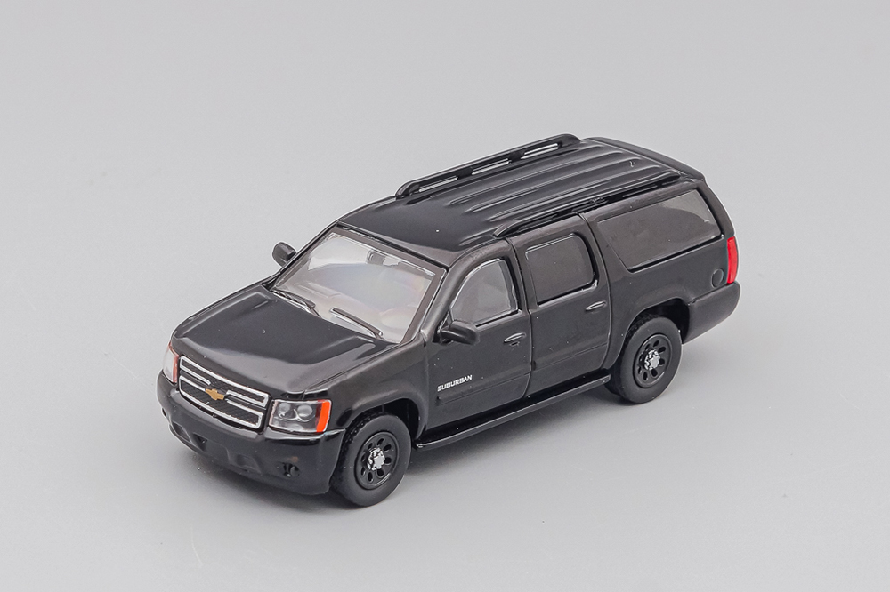 CHEVROLET SUBURBAN US SECRET SERVICE, BLACK (ДЛИНА МОДЕЛИ 6-10 СМ)