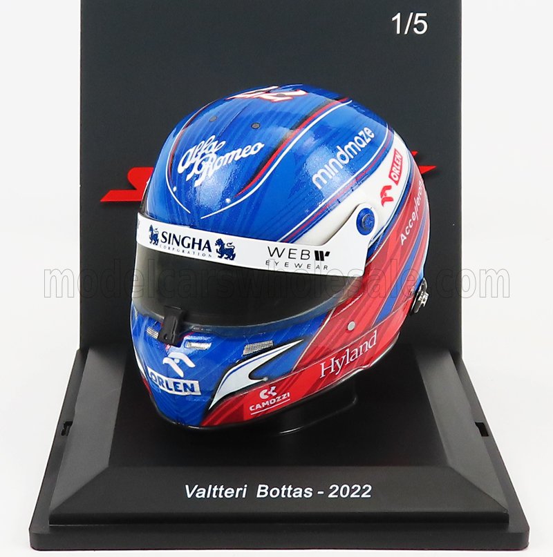 МОДЕЛЬ ШЛЕМА BELL F1 ALFA ROMEO C42 TEAM ORLEN RACING N 77 SEASON (2022) VALTTERI BOTTAS, BLUE WHITE RED