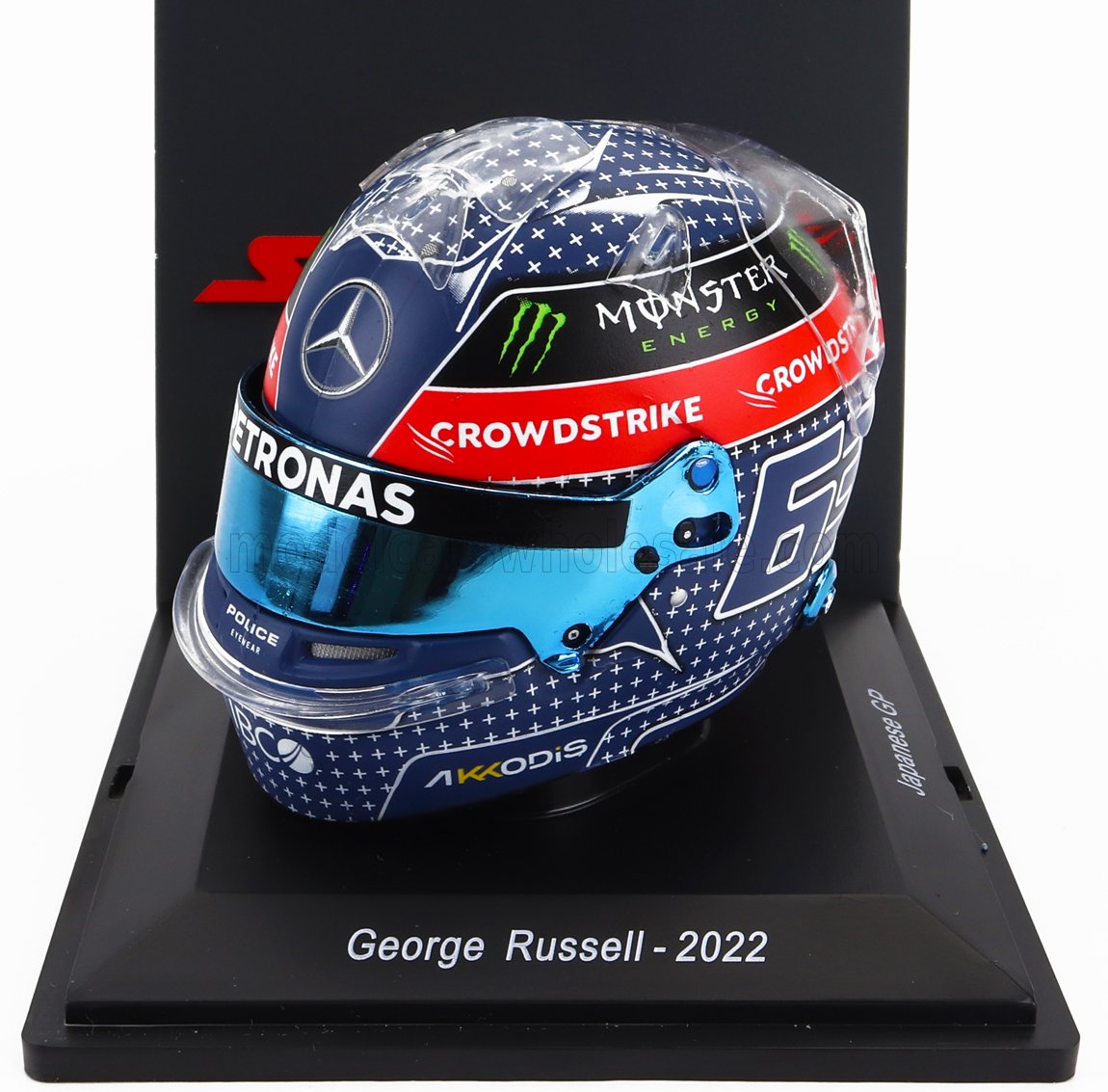 МОДЕЛЬ ШЛЕМА BELL F1 MERCEDES GP W13E TEAM MERCEDES-AMG PETRONAS F1 N63 JAPAN GP (2022) GEORGE RUSSEL, BLUE RED