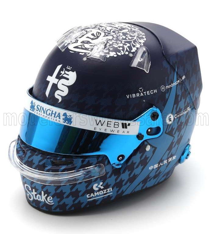 МОДЕЛЬ ШЛЕМА BELL F1 ALFA ROMEO C43 TEAM STAKE N 24 JAPAN GP (2023) GUANYU ZHOU, BLUE
