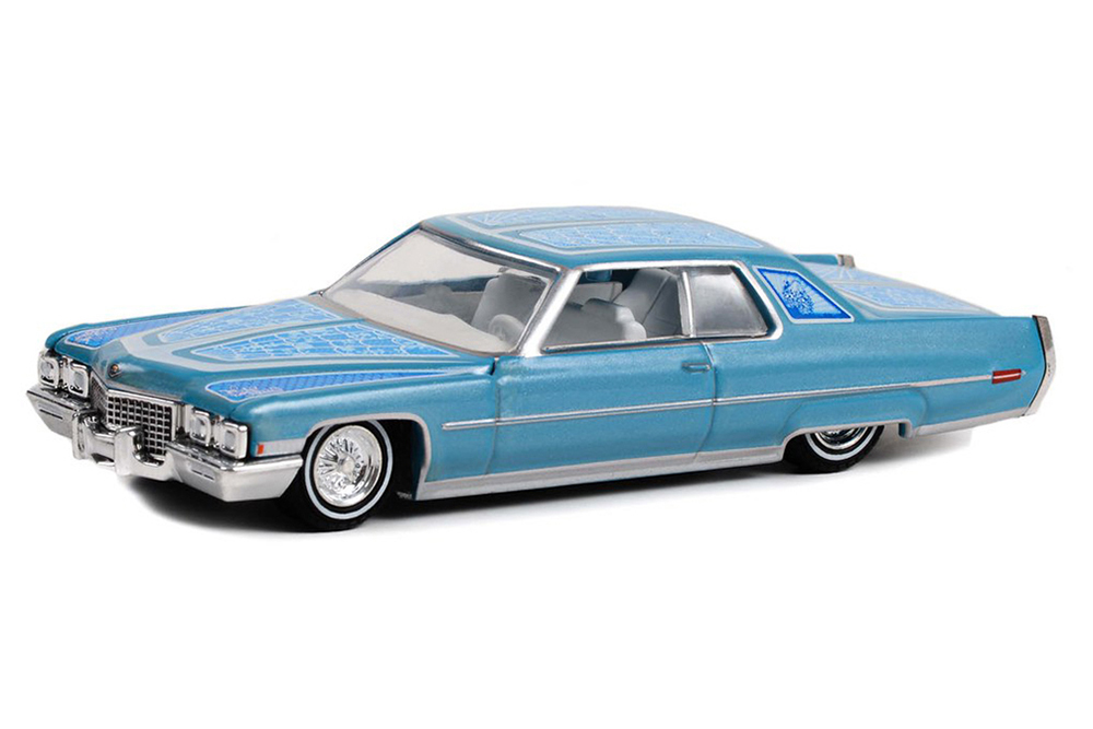 CADILLAC COUPE DEVILLE CUSTOM 1972 LIGHT BLUE (ДЛИНА МОДЕЛИ 6-10 СМ)
