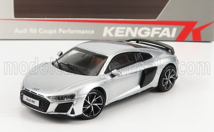 AUDI R8 COUPE PERFORMANCE 2021, SILVER (ДЛИНА МОДЕЛИ 6-10 СМ)