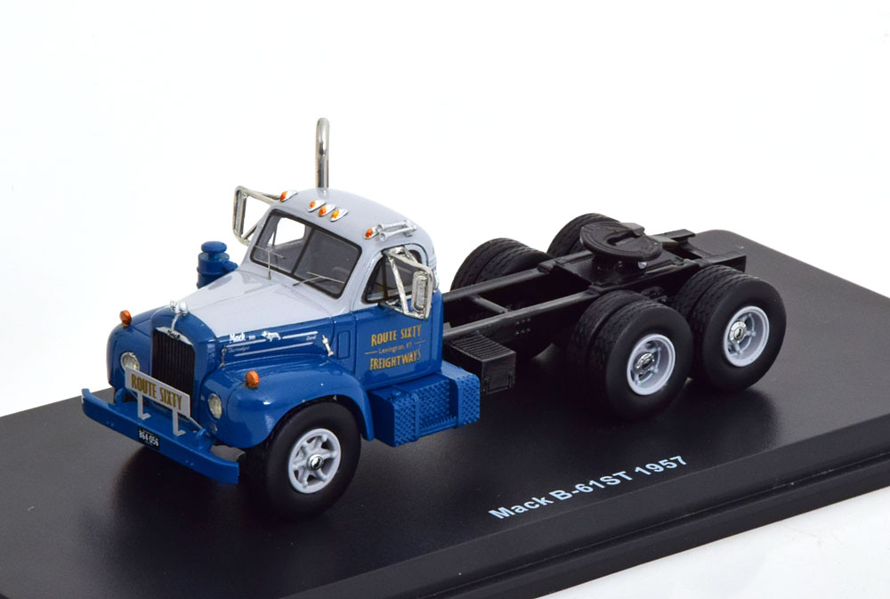 MACK B-61ST TOWING VEHICLE 1957 BLUE GREY BLACK (ДЛИНА МОДЕЛИ 6-10 СМ)