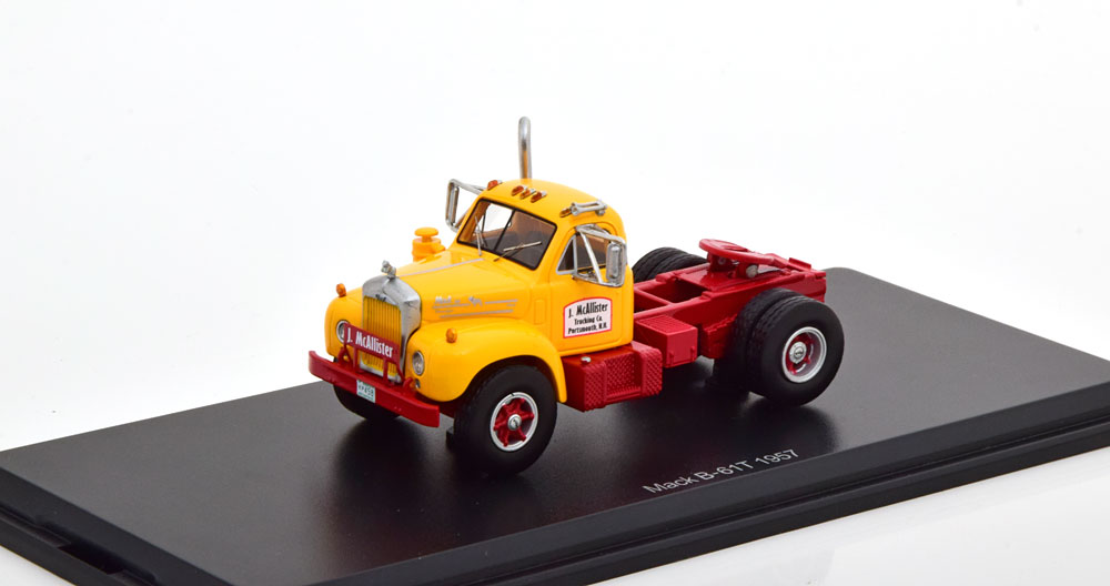 MACK B-61T TOWING VEHICLE 1957 YELLOW RED (ДЛИНА МОДЕЛИ 6-10 СМ)