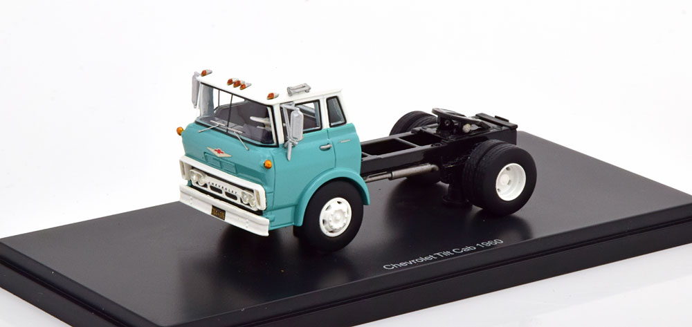 CHEVROLET TILT CAB TOWING VEHICLE 1960 TURQUOISE WHITE (ДЛИНА МОДЕЛИ 6-10 СМ)