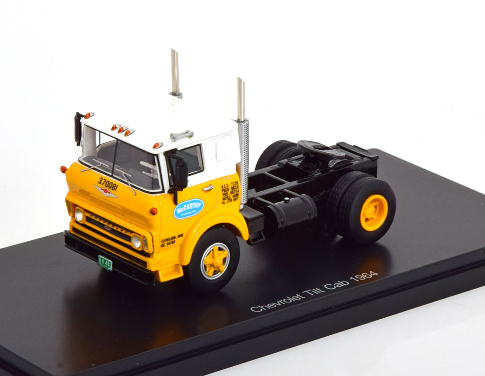 CHEVROLET TILT CAB TOWING VEHICLE 1964 YELLOW WHITE BLACK (ДЛИНА МОДЕЛИ 6-10 СМ)