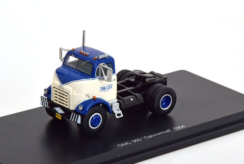 GMC 950 CANNONBALL TOWING VEHICLE 1954 BLUE WHITE (ДЛИНА МОДЕЛИ 6-10 СМ)