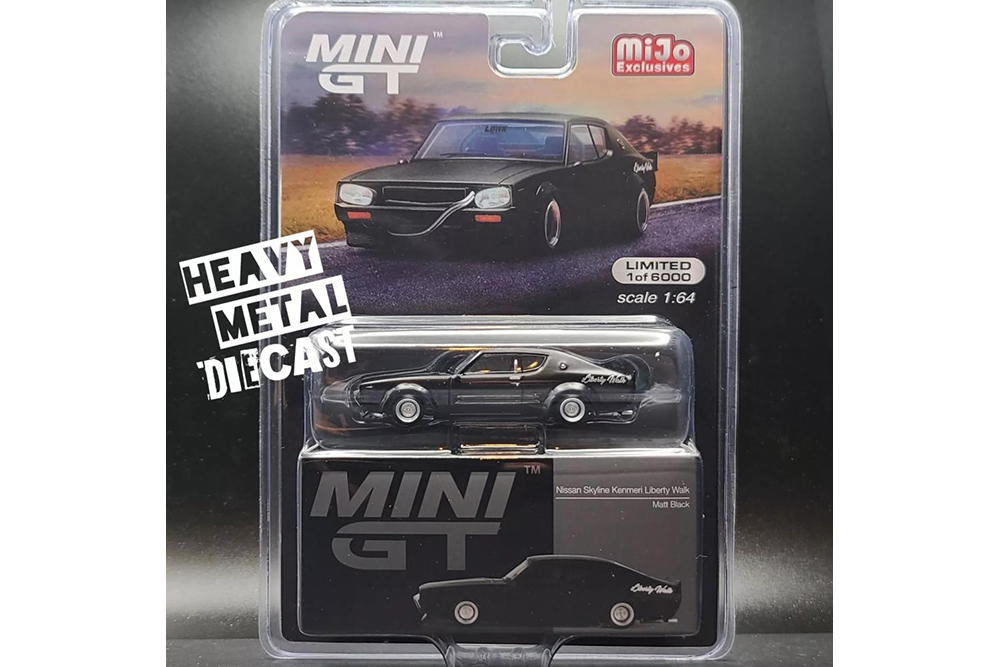 NISSAN SKYLINE RHD MATT BLACK "KENMERI LIBERTY WALK" (ДЛИНА МОДЕЛИ 6-10 СМ)
