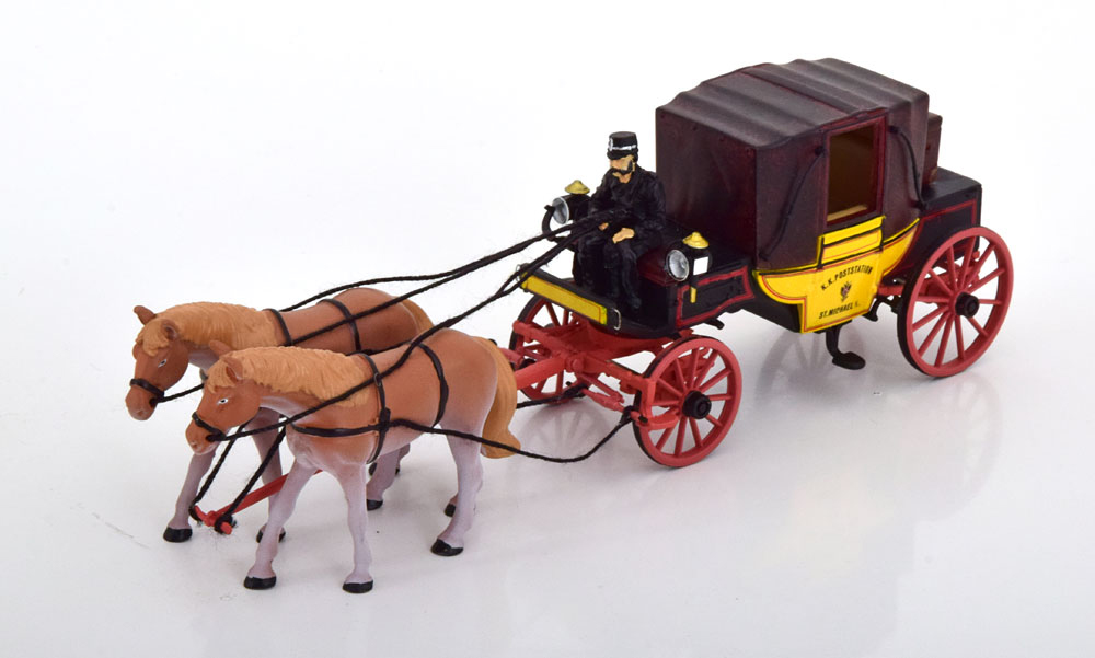 SONSTIGES LANDAUER POSTKUTSCHE 1850-1880, YELLOW BLACK-RED