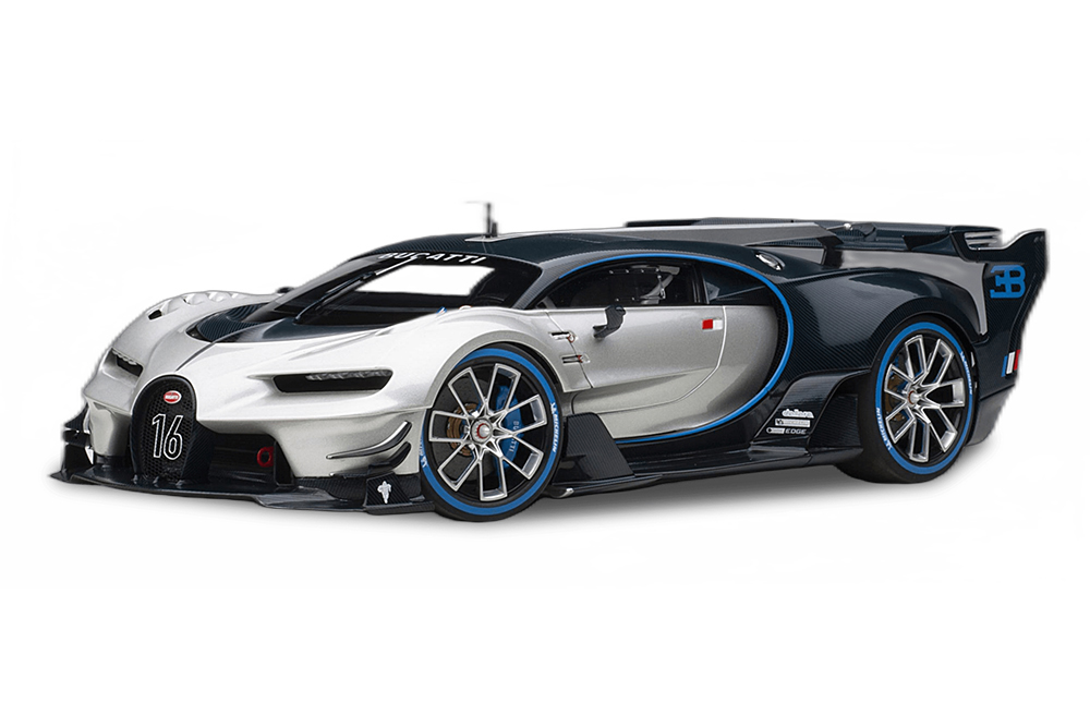 Bugatti Vision Gran Turismo Silver Blue Carbon Modellisimo Com Scale Models 1 18 1 43 1 12 M O D E L L I S I M O S O M