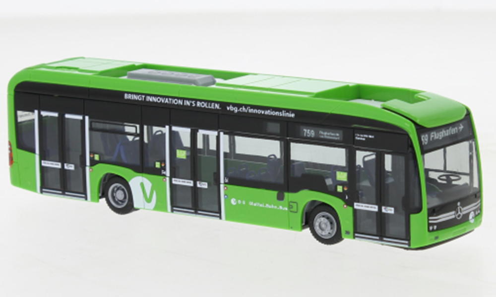 MERCEDES-BENZ ECITARO VBG GLATTAL CH, GREEN (ДЛИНА МОДЕЛИ 3-5 СМ)
