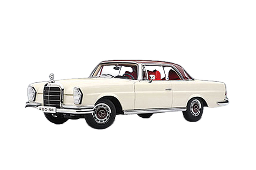 MERCEDES 280 SE COUPE 1968 WHITE DARKRED