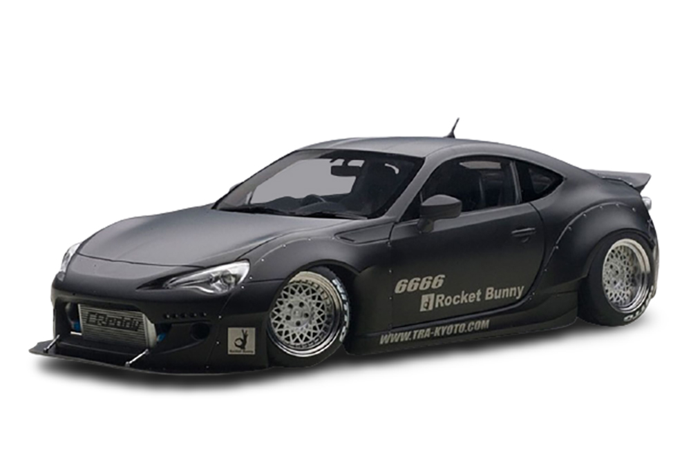 TOYOTA 86 ROCKET BUNNY 2012 MATT BLACK/BLACK WHEELS