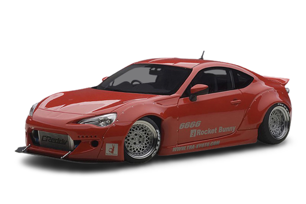 TOYOTA 86 ROCKET BUNNY 2012 RED/SILVER WHEELS