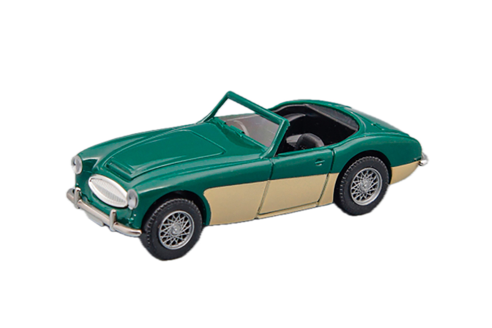 AUSTIN HEALEY 3000 MK II (1961), MOSSGREEN / LIGHTBEIGE / BLACK (ДЛИНА МОДЕЛИ 3-5 СМ)