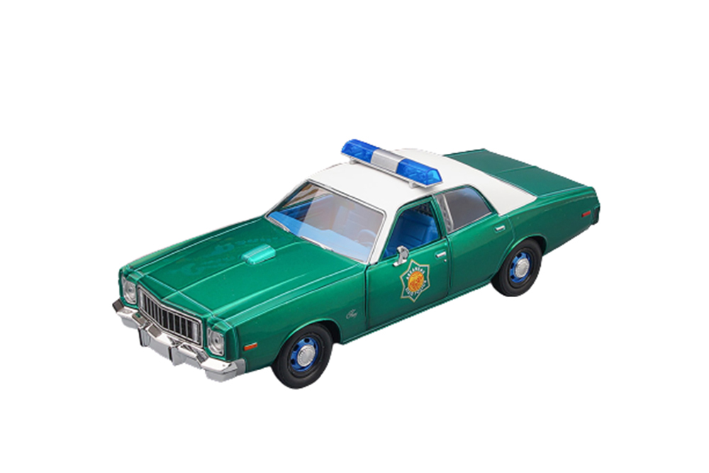 PLYMOUTH FURY ARKANSAS STATE POLICE 1975 (ИЗ К/Ф СМОКИ И БАНДИТ) ЗЕЛЕНЫЕ КОЛЕСА
