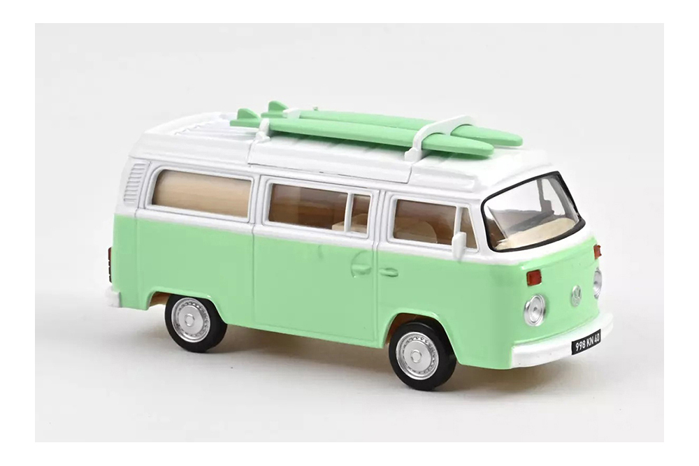 VW T2 COMBI CAMPER VAN С ДОСКАМИ ДЛЯ СЕРФИНГА 1973 GREEN