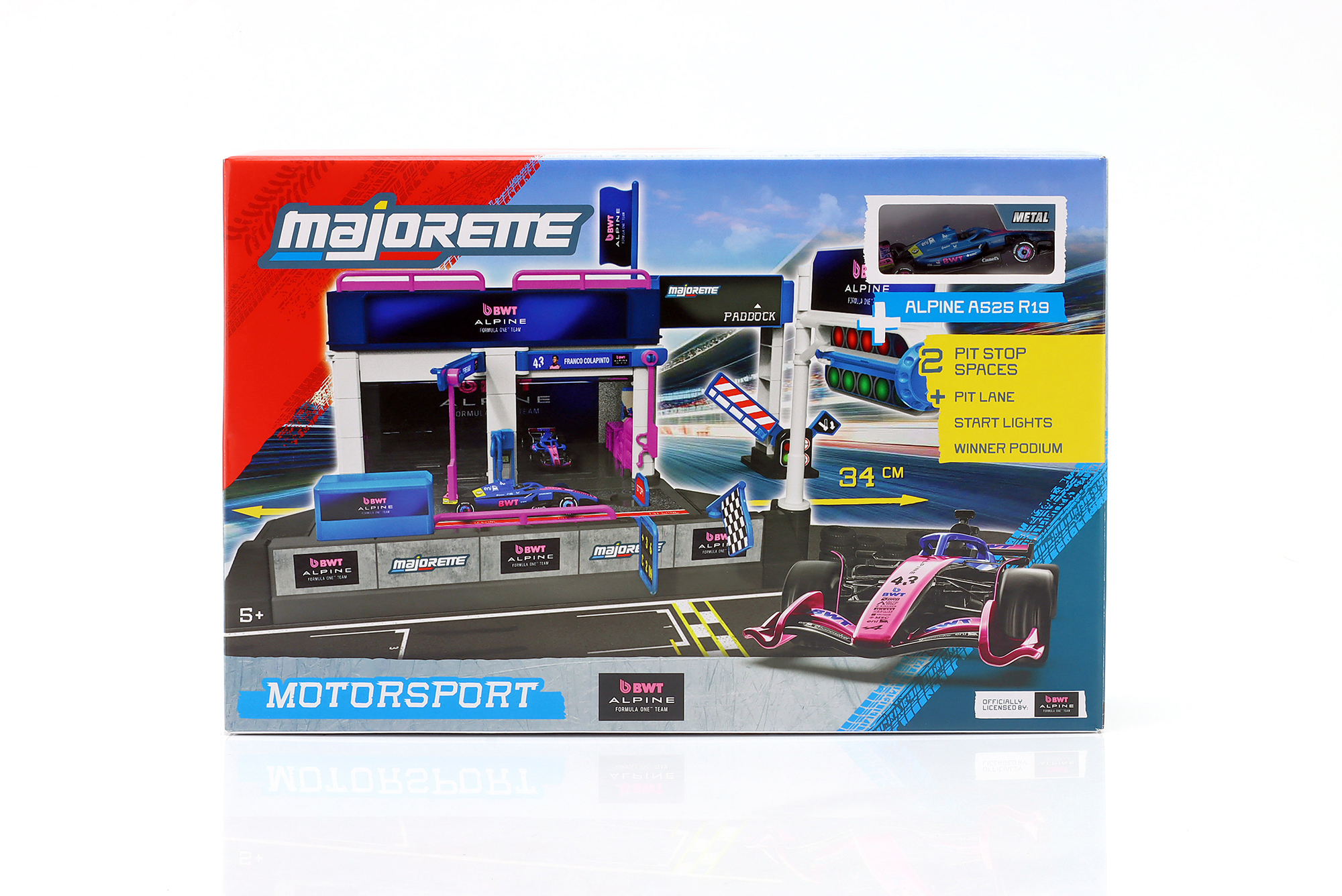 FORMULA 1 PIT STOP DIORAMA SET WITH ALPINE A525 #43 / ФОРМУЛА-1 ПИТ СТОП ДИОРАМА НАБОР АЛЬПИН A525