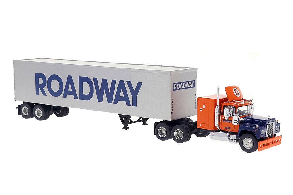 MACK RS 700 1966 СЕДЕЛЬНЫЙ ТЯГАЧ С ПОЛУПРИЦЕПОМ ROADWAY ОРАНЖЕВЫЙ С БЕЛЫМ