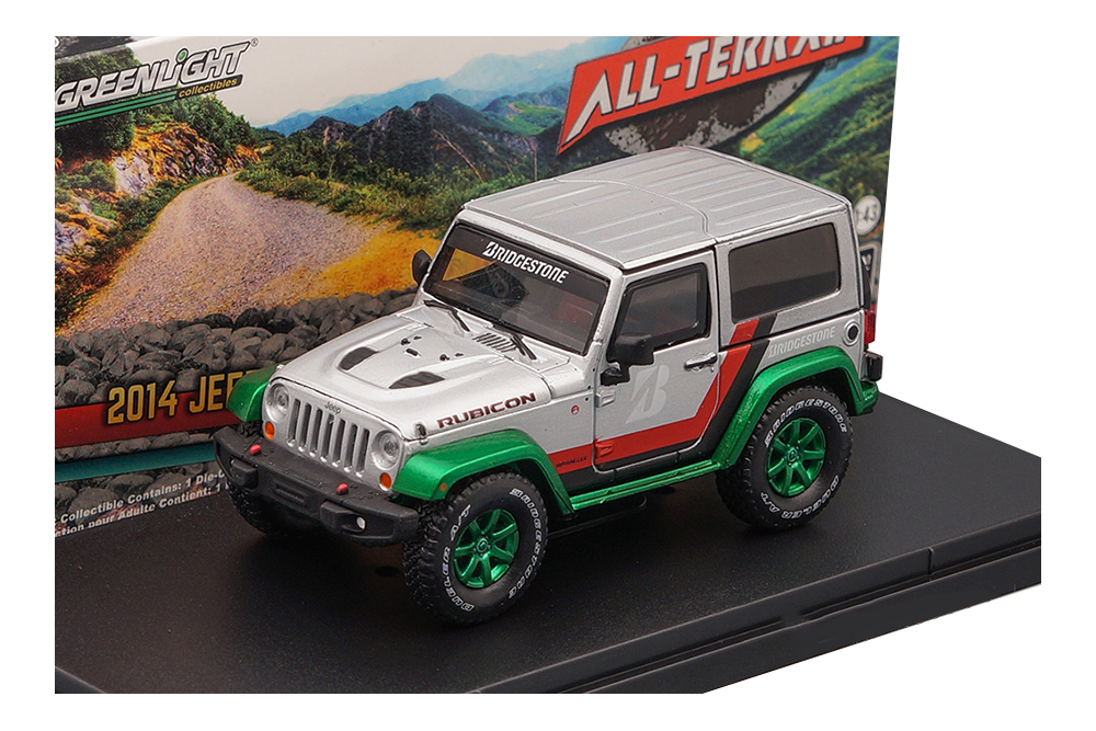JEEP WRANGLER 4x4 RUBICON BRIDGESTONE RACING 2014 SILVER (GREEN WHEELS)