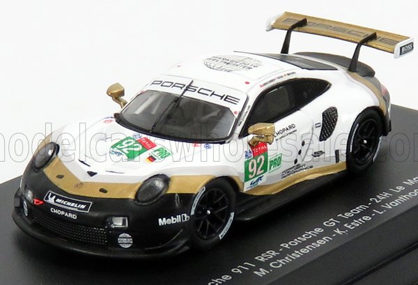 PORSCHE 911 991 RSR TEAM PORSCHE GT N92 24H LE MANS (2019) M.CHRISTENSEN - K.ESTRE - L.VANTHOOR, WHITE (ДЛИНА МОДЕЛИ 3-5 СМ)