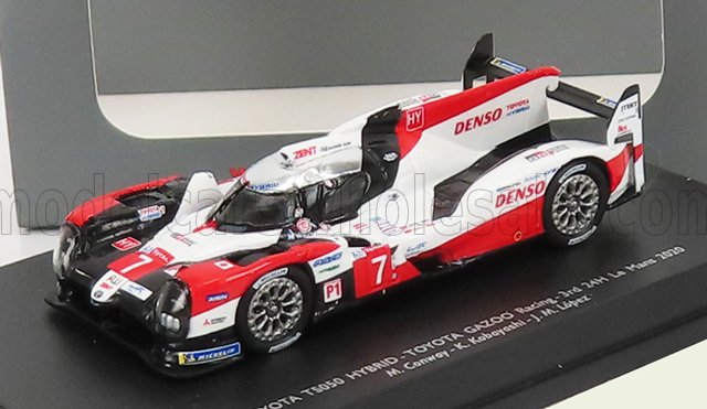 TOYOTA TS050 2.4L HYBRID TURBO V6 TEAM TOYOTA GAZOO RACING N7 3RD 24H LE MANS (2020) M.CONWAY - K.KOBAYASHI - J.M.LOPEZ, RED WHITE (ДЛИНА МОДЕЛИ 3-5 СМ)