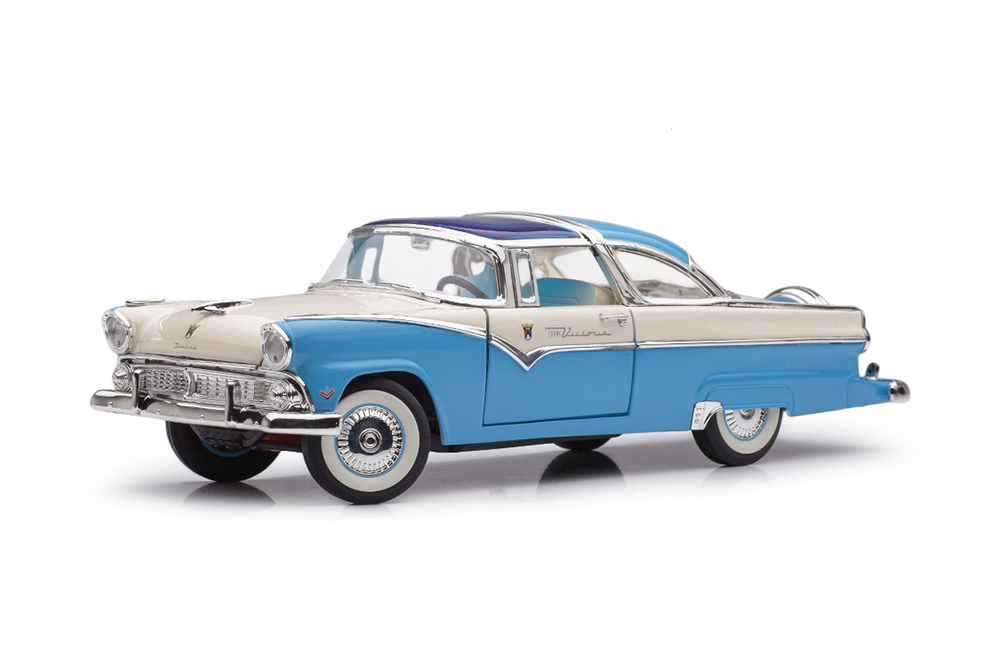 FORD CROWN VICTORIA FAIRLANE 1955 ГОЛУБОЙ С БЕЖЕВЫМ