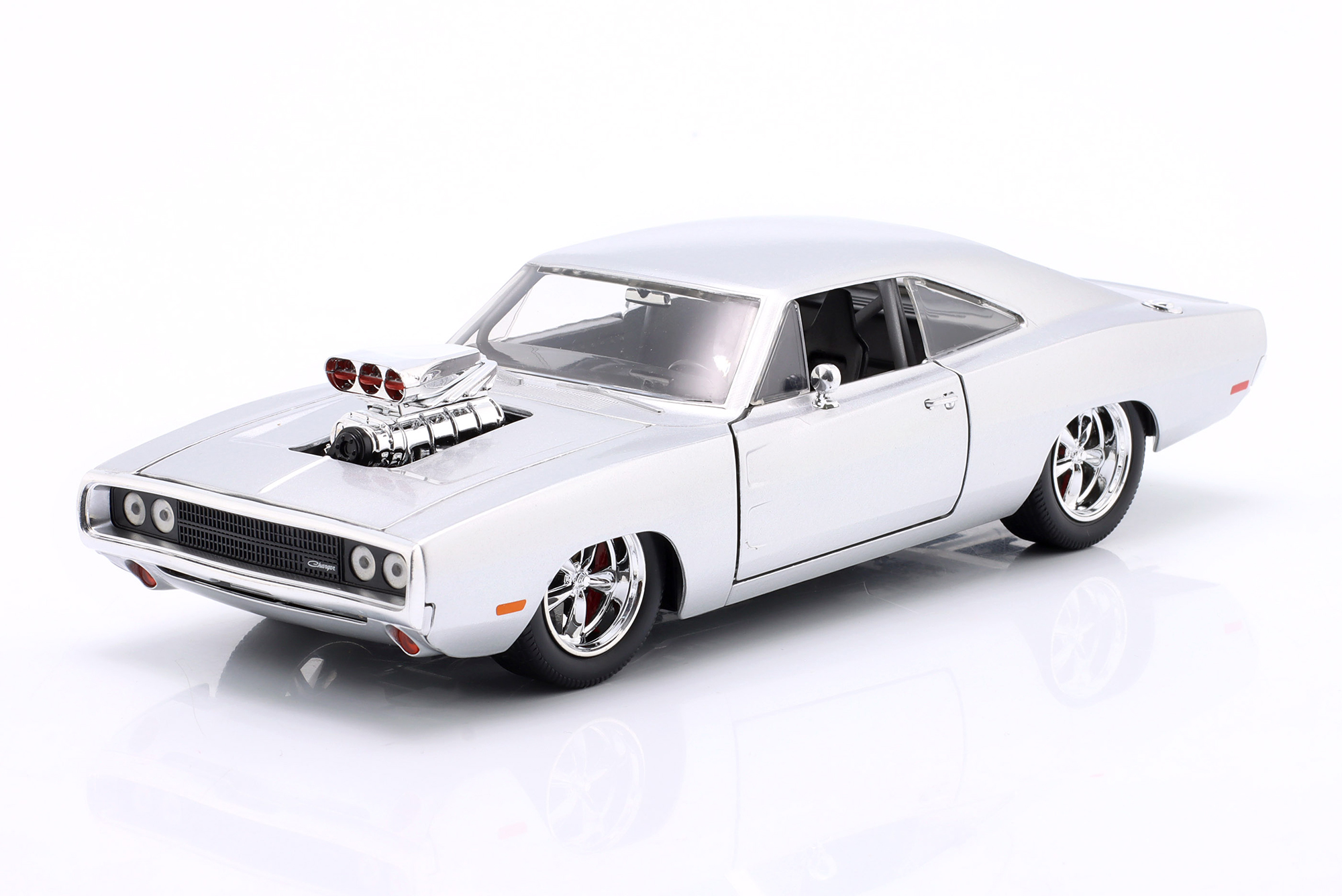 DOM'S DODGE CHARGER R/T 1970 FILM FAST & FURIOUS (2001) SILVER JADA TOYS / ДОМ ДОДЖ ЧАРГЕР ФИЛМ ФАСТ ФУРИОУС СЕРЕБРИСТЫЙ ДЖАДА ТОЙС