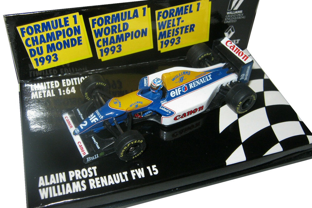 WILLIAMS FW15 A.PROST 1993 WORLD CHAMPION / WILLIAMS FW15 A.PROST 1993 ЧЕМПИОН МИРА (ДЛИНА МОДЕЛИ 6-10 СМ)