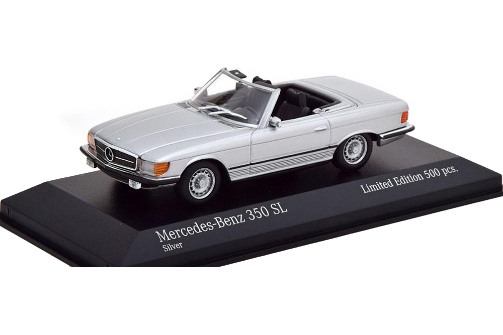 MERCEDES W107 350 SL R107 CONVERTIBLE 1974 SILVER (LIMITED EDITION 500 PCS) / МЕРСЕДЕС 350 СЕРЕБРИСТЫЙ