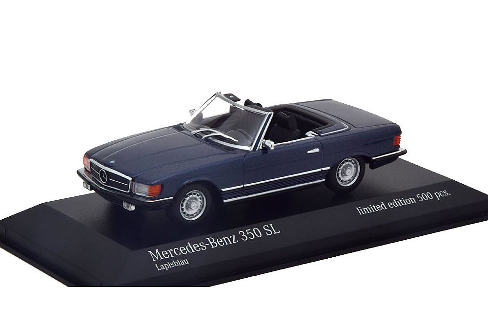 MERCEDES W107 350 SL R107 CONVERTIBLE 1974 BLUE METALLIC (LIMITED EDITION 500 PCS) / МЕРСЕДЕС 350 СИНИЙ