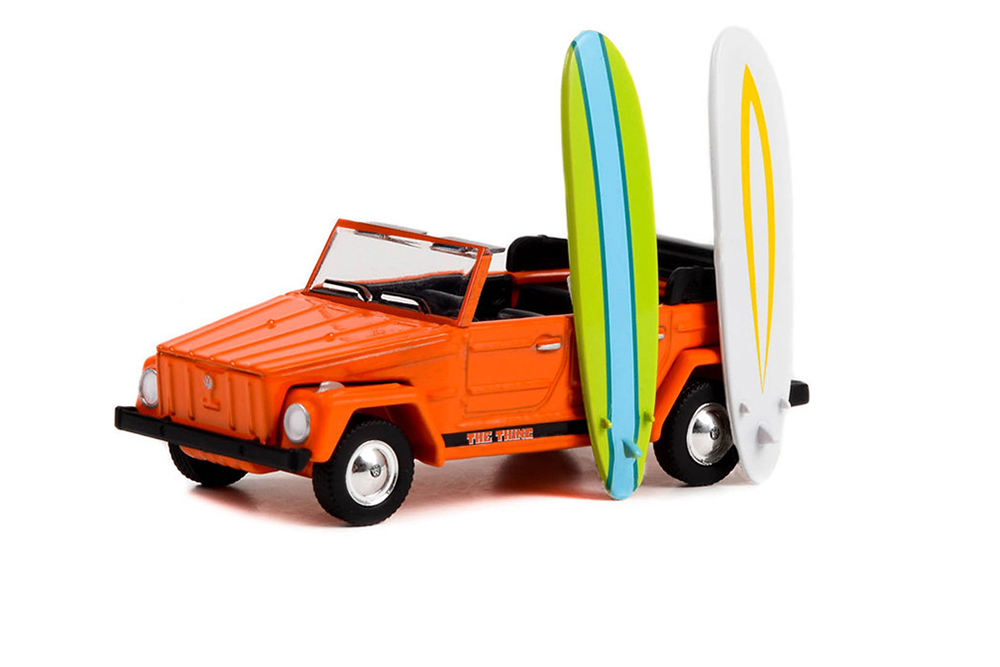 VW VOLKSWAGEN THING (TYPE 181) WITH SURFBOARDS 1971 (ДЛИНА МОДЕЛИ 6-10 СМ)