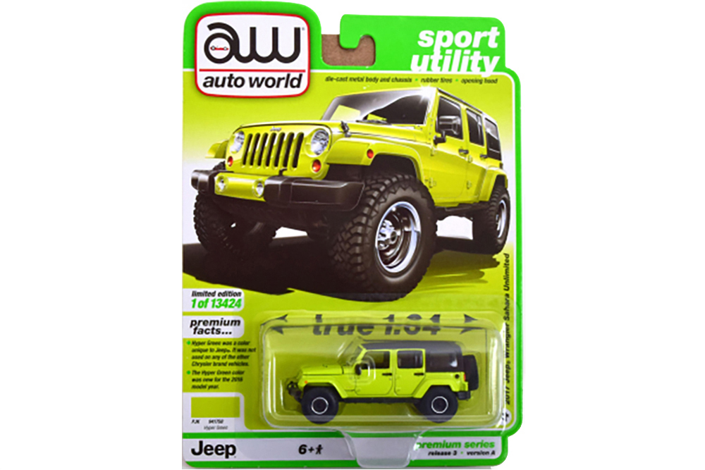 JEEP WRANGLER SAHARA UNLIMITED (2017), LIGHT GREEN BLACK (ДЛИНА МОДЕЛИ 6-10 СМ)
