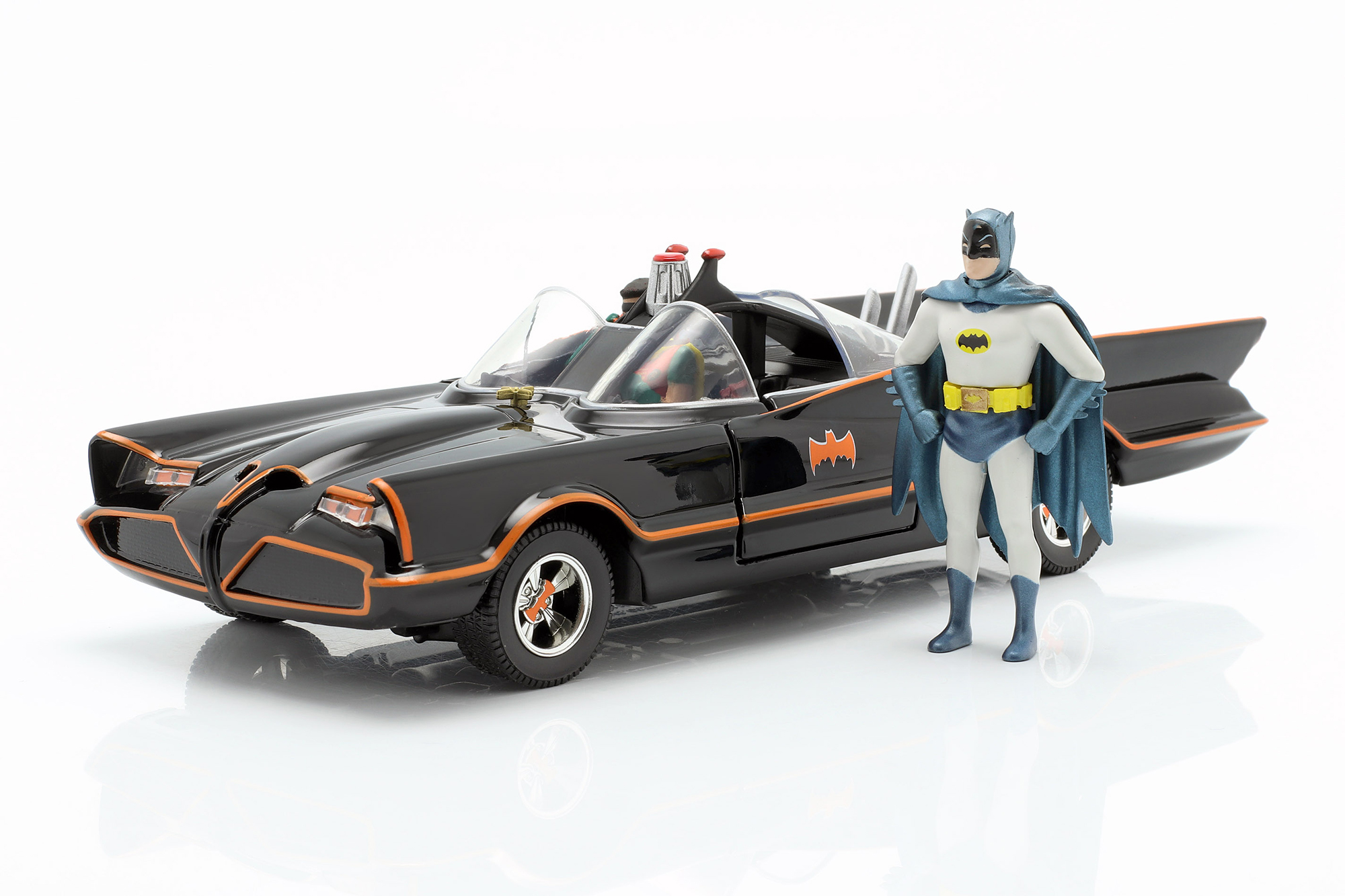 BATMOBILE WITH BATMAN AND ROBIN FIGURE CLASSIC TV-SERIE 1966 JADA TOYS / БАТМОБИЛЕ БАТМАН РОБИН ФИГУРКА КЛАССИК ТВ-СЕРИЕ ДЖАДА ТОЙС
