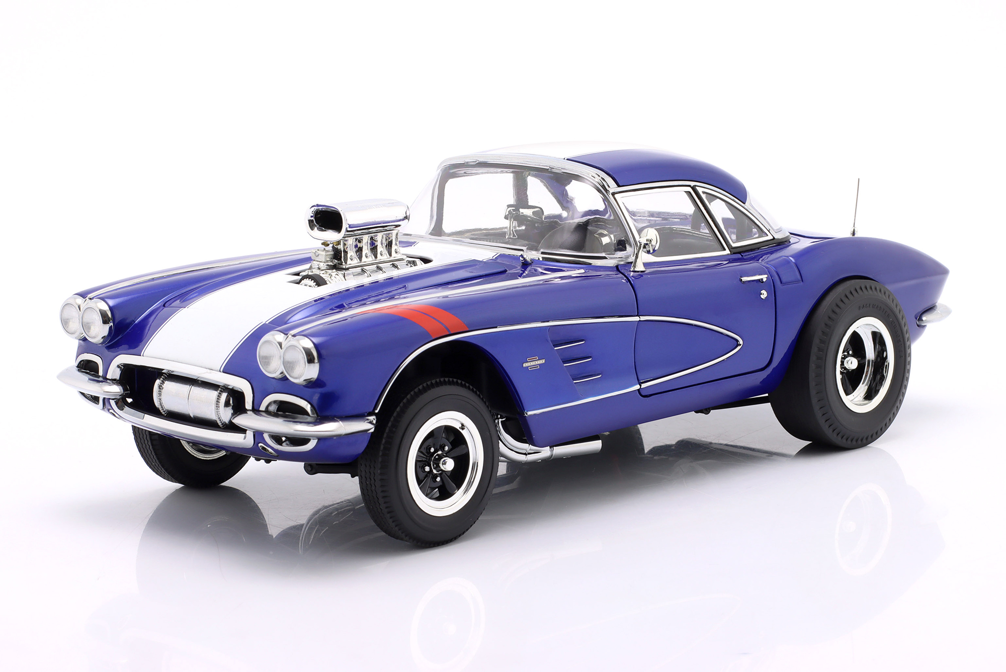 CHEVROLET CORVETTE GRAND SPORT GASSER 1961 BLUE/WHITE / ШЕВРОЛЕ КОРВЕТ ГРАНД СПОРТ ГАССЕР 1961 СИНИЙ С БЕЛЫМ