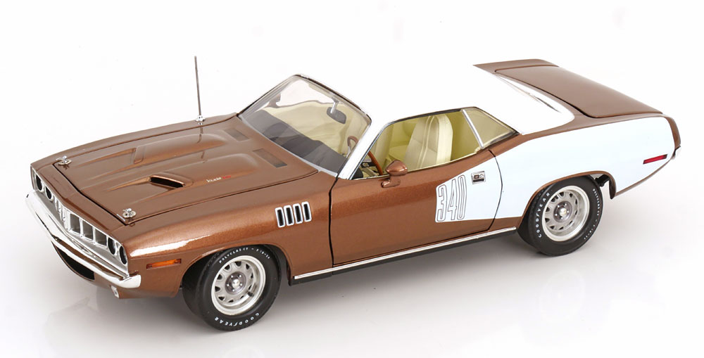 PLYMOUTH CUDA BARACUDA 1971 BROWN METALLIC/MATT WHITE