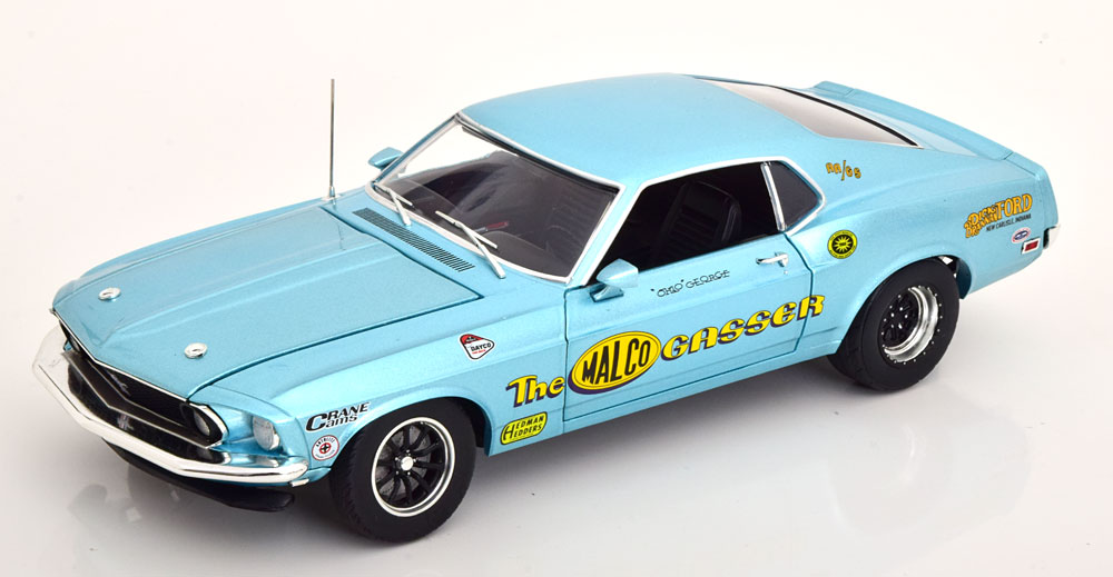FORD MUSTANG BOSS 429 GASSER DRAG OUTLAWS 1969 LIGHTBLUE-METALLIC