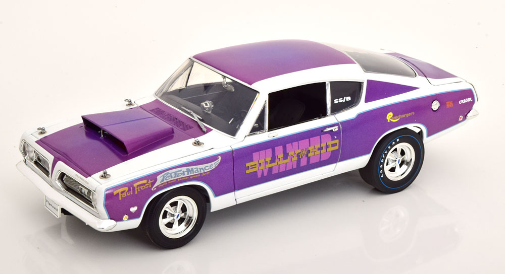 PLYMOUTH BARRACUDA BILLY THE KID 1968 PURPLE WHITE