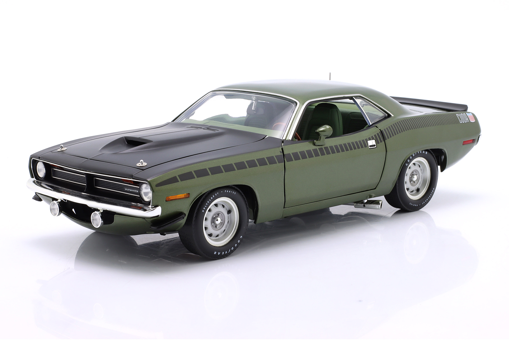 PLYMOUTH AAR CUDA 1970 GREEN/BLACK / ПЛИМУТ AAR КУДА 1970 ЗЕЛЕНЫЙ С ЧЕРНЫМ