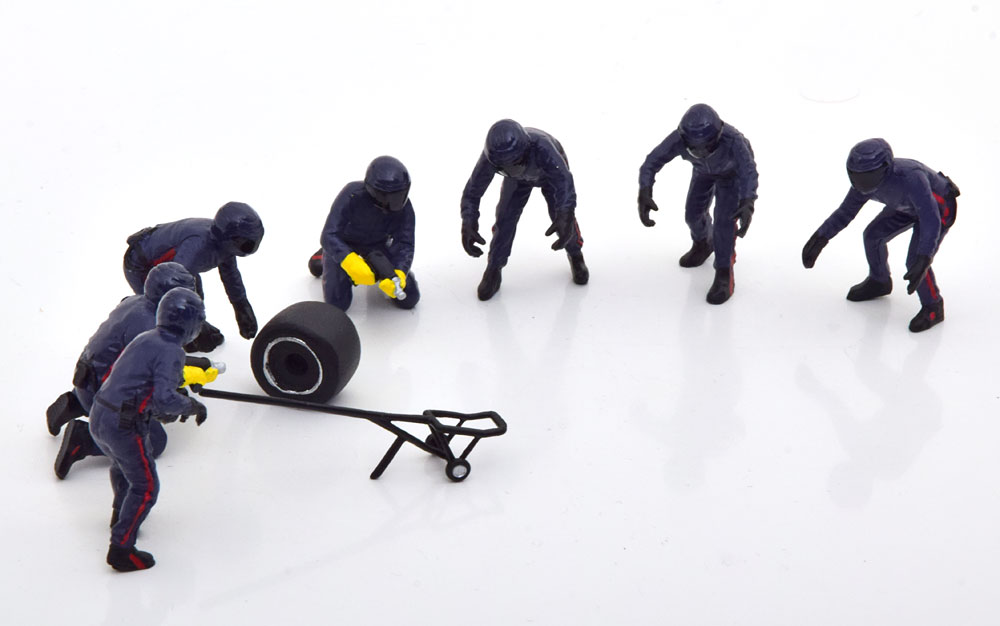 МОДЕЛЬ ФИГУРКИ PIT CREW SET 2 7 FIGURINEINES WITH ACESSORIES BLUE