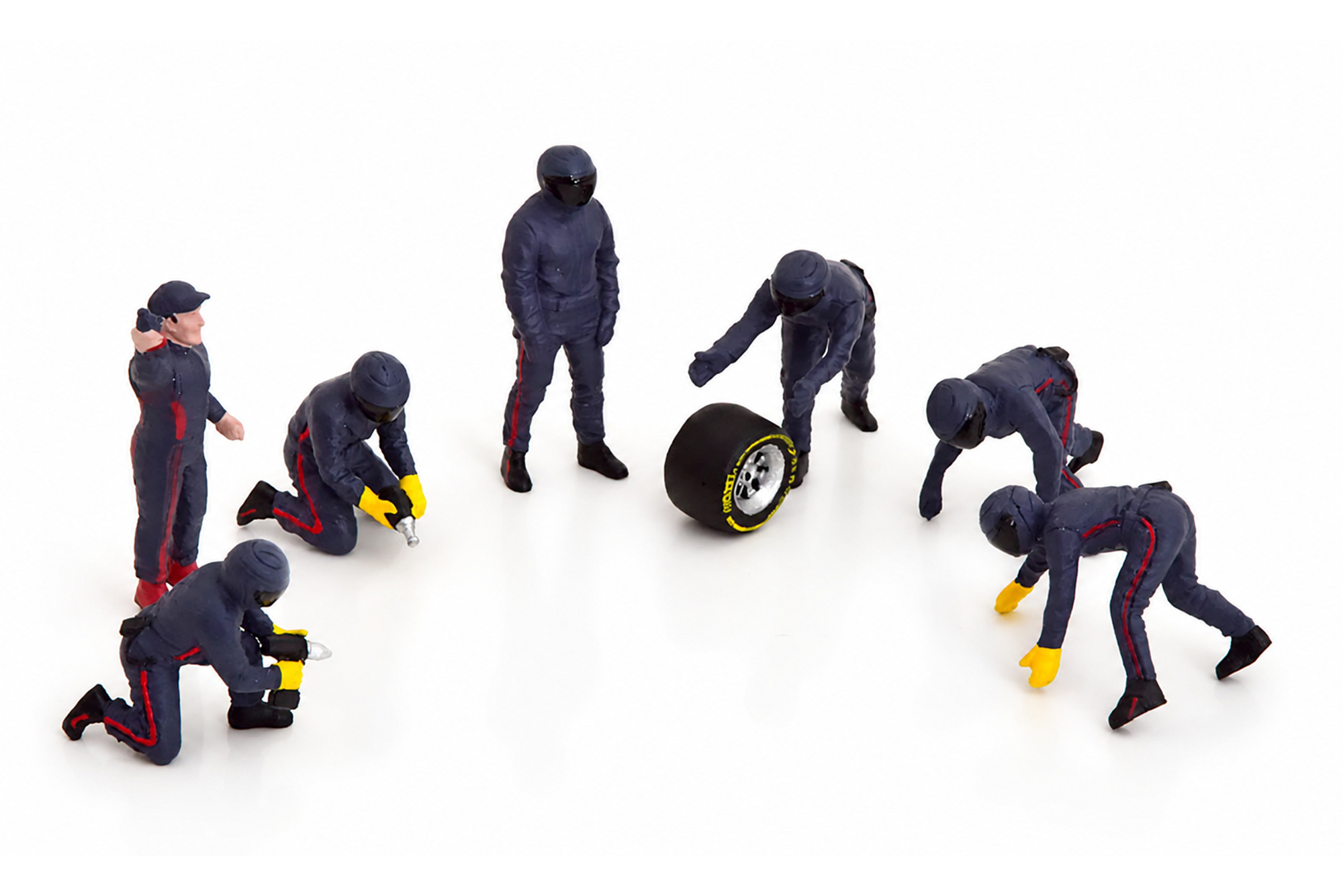 FIGUREN PIT CREW SET 3 7 FIGURINES WITH ACESSORIES BLUE / НАБОР ИЗ 7 ФИГУРОК ПИТ-КОМАНДЫ С АКСЕССУАРАМИ, КОМПЛЕКТ 3, СИНИЙ