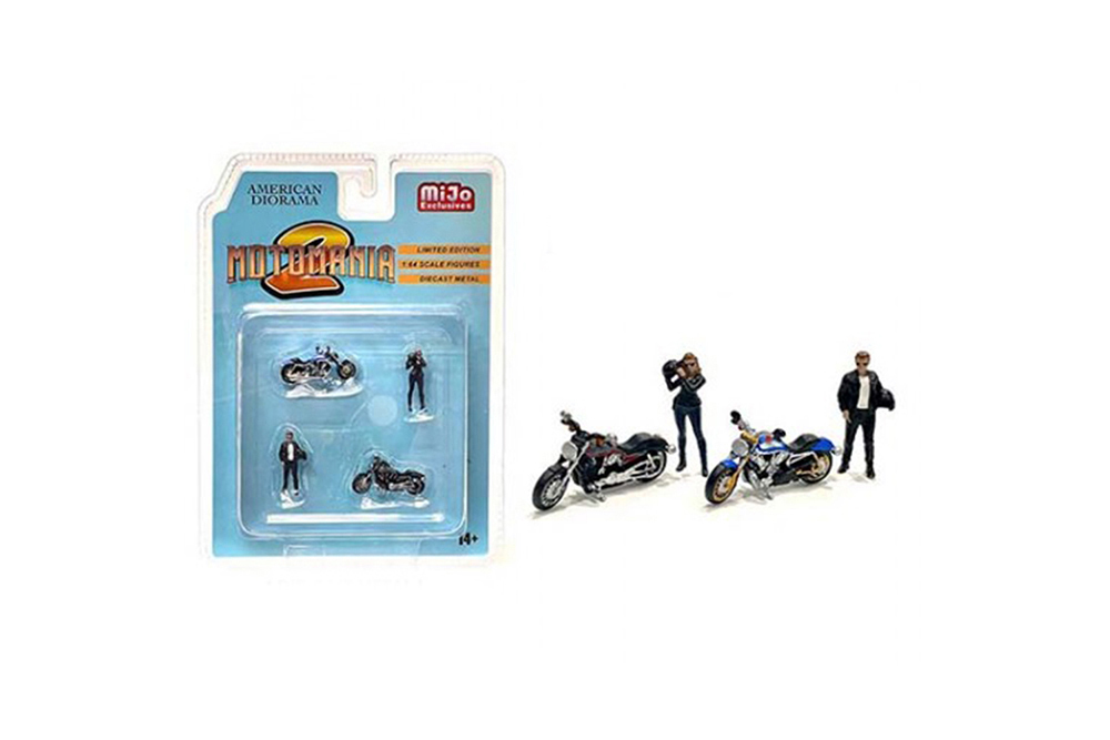 ФИГУРКА КОЛЛЕКЦИОННАЯ MOTO MANIA FIGURE SET INCLUDING 2 1/64 BIKES (ДЛИНА МОДЕЛИ 6-10 СМ)