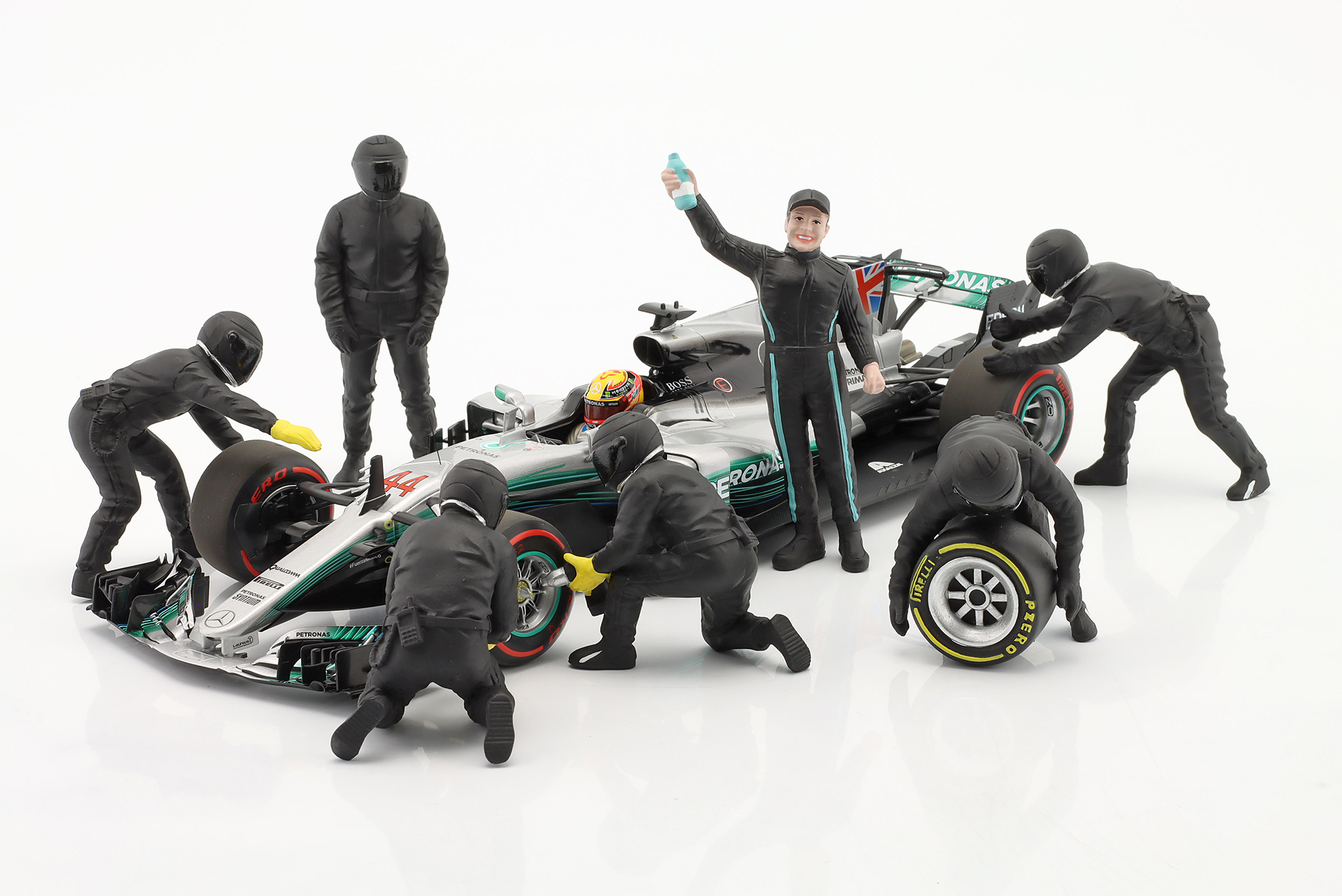 FORMULA 1 PIT CREW FIGURE SET #3 TEAM BLACK / ФОРМУЛА-1 ПИТ КРЕВ ФИГУРКА НАБОР КОМАНДА ЧЕРНЫЙ