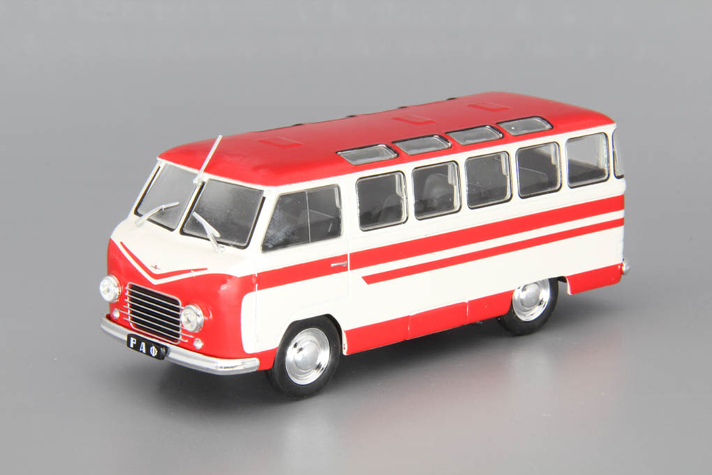 РАФ-977В "ЛАТВИЯ", АВТОЛЕГЕНДЫ СССР 221, КРАСНЫЙ / БЕЛЫЙ